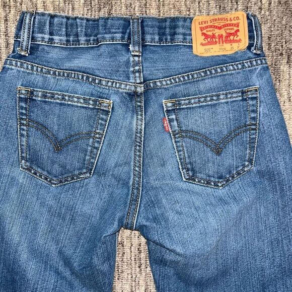 Levi’s 505 Boys Size 25x25 Regular Straight Leg Jeans‎ Blue Dark Wash Denim - Picture 5 of 6